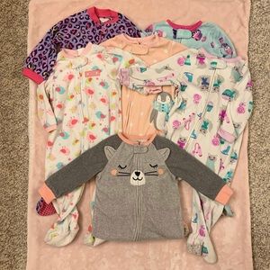 Lot of 10 Baby Girl Clothes + PJ’s, 12-18mo